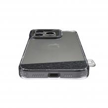 Луксозен гръб TPU кейс Kajsa Aluminium Trans-Shield Case с безжично зареждане MagSafe за Apple iPhone 16 (6.1) - сребрист