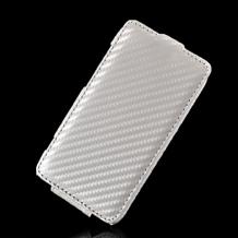 Кожен калъф Carbon Fiber за HTC Sensation / XE -бял
