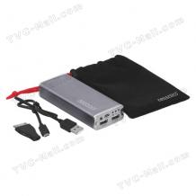 Метална външна батерия Power Bank 10000mAh за iPhone / iPad / Samsung / HTC - сива