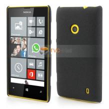 Заден предпазен твърд гръб / капак / за Nokia Lumia 520 / Nokia Lumia 525 - черен / пясък