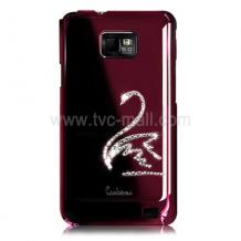 Луксозен предпазен капак / твърд гръб / Сваровски за Samsung I9100 Galaxy S2  Galaxy SII I9100 - Red Swan
