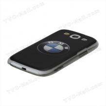 Луксозен заден твърд гръб за Samsung Galaxy S3 S III SIII I9300 - BMW / черен