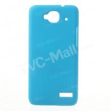 Заден предпазен твърд гръб / капак / за Alcatel One Touch Idol Mini OT 6012 - син / матиран
