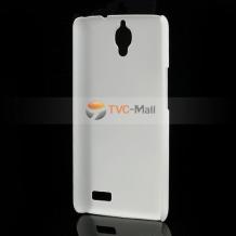 Заден предпазен твърд гръб / капак / за Alcatel 6030D One Touch Idol - бял / матиран