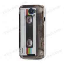 Твърд гръб / капак / за HTC One S – Retro cassette