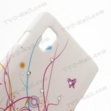 Заден предпазен твърд гръб за LG Optimus L9 P760 P765 P768 / LG L9 - цветен с камъни