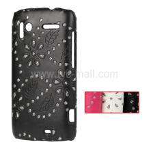 Заден предпазен капак твърд за HTC Sensation / XE - цветя черен