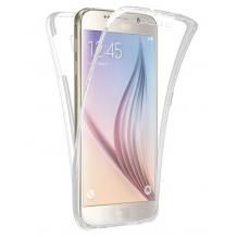 Силиконов калъф / гръб / TPU 360° за Samsung Galaxy A6 Plus 2018 - прозрачен / 2 части / лице и гръб