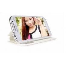 Луксозен кожен калъф Flip Cover S-View тефтер със стойка Kalaideng ICELAND за Samsung Galaxy Grand Neo I9060 / Samsung Galaxy Grand i9082 - бял