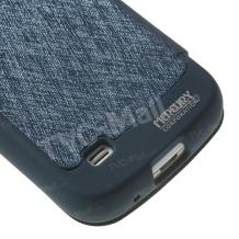 Луксозен силиконов калъф Wow Bumper S-View за Samsung Galaxy S4 Mini I9190 / I9192 / Samsung S4 mini I9195 - Mercury Goospery / син