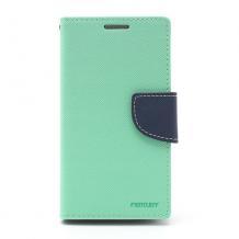 Кожен калъф Flip тефтер със стойка Mercury GOOSPERY Fancy Diary за Samsung Galaxy A5 SM-A500 / Samsung A5 - синьо и зелено