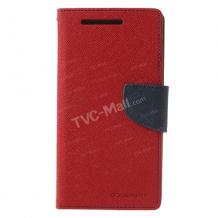 Кожен калъф Flip тефтер Mercury GOOSPERY Fancy Diary със стойка за HTC One Mini 2 / M8 Mini - червен