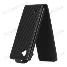 Кожен калъф Flip Carbon за LG Optimus 4X HD P880 - Черен