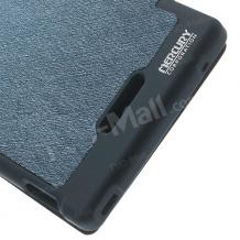 Луксозен кожен калъф Flip тефтер WOW Bumper S-View за Sony Xperia T3 - тъмно син