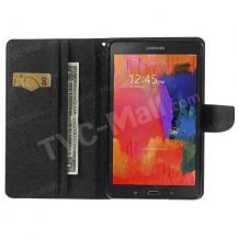 Кожен калъф Flip тефтер Mercury GOOSPERY Fancy Diary със стойка за Samsung Galaxy Tab S 8.4" T700 - черен