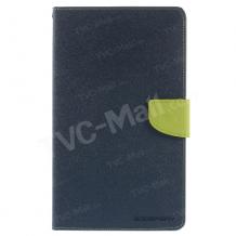 Кожен калъф Flip тефтер Mercury GOOSPERY Fancy Diary със стойка за Samsung Galaxy Tab S 8.4" T700 - син със зелено