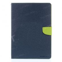 Кожен калъф Flip тефтер Mercury GOOSPERY Fancy Diary със стойка за Samsung Galaxy Tab S 10.5" T800 / T805 - син със зелено