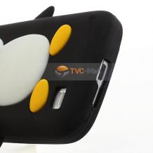 Силиконов калъф / гръб / TPU 3D за Samsung Galaxy S4 Mini I9190 / I9195 / I9192 - penguin / черен