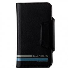 Универсален кожен калъф Flip тефтер Kalaideng Versal за Samsung Galaxy Note 2 N7100 / Note II N7100 - черен / 4.9''- 5.5''