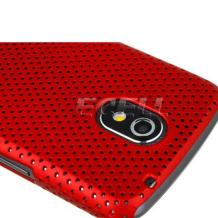 Заден предпазен капак / твърд гръб / Perforated за Samsung Galaxy Nexus I9250 - червен