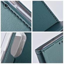Кожен калъф Flip тефтер Magnetic Book със стойка за Samsung Galaxy A27 - тъмнозелен