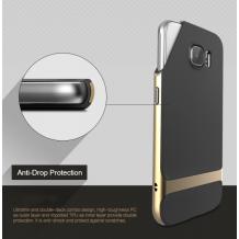 Луксозен калъф Rock Royce Series за Samsung Galaxy S6 G920  - черен със златист кант