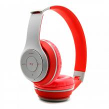 Стерео слушалки / Wireless Headset TM-019S - сиви с червено