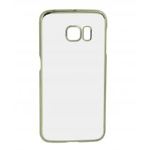 Луксозен силиконов калъф / гръб / TPU за Samsung Galaxy S6 Edge+ G928 / S6 Edge Plus - прозрачен / сребрист кант