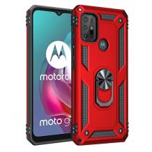 Силиконов гръб Spigen със стойка и магнитно захващане за Motorola Moto G30 – червен