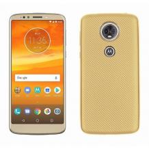 Силиконов калъф / гръб / TPU за Motorola Moto E5 Plus - златист / Carbon