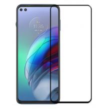 5D full cover Tempered glass Full Glue screen protector Motorola Moto G100 / Извит стъклен скрийн протектор с лепило от вътрешната страна за Motorola Moto G100 - черен