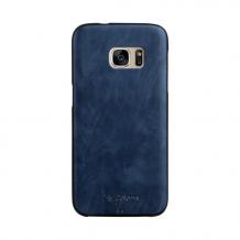 Луксозен силиконов калъф / гръб / TPU My Colors за Samsung Galaxy S7 Edge G935 - син / имитиращ кожа