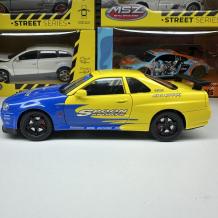 Метална кола с отварящи се врати, светлини и звуци Nissan Skyline GT-R 1:24