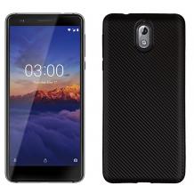 Силиконов калъф / гръб / TPU за Nokia 3.1 2018 - черен / Carbon