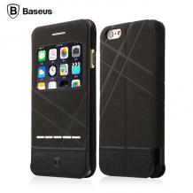 Луксозен калъф Flip тефтер със стойка S-View BASEUS Unique Series за Apple iPhone 6 4.7'' - черен
