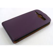 Луксозен кожен калъф Flip case за Samsung Galaxy Core i8260 i8262 - лилав тефтер