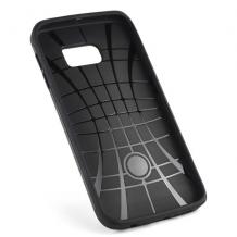 Tвърд гръб / капак / SGP Spigen SLIM ARMOR за Samsung Galaxy S6 Edge G925 - черен