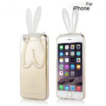 Силиконов калъф / гръб / TPU 3D Rabbit за Apple iPhone 5 / iPhone 5S - прозрачен