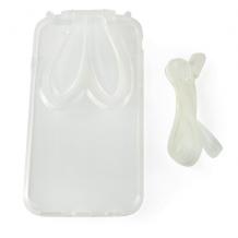 Силиконов калъф / гръб / TPU 3D Rabbit за Apple iPhone 5 / iPhone 5S - прозрачен