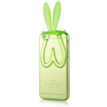 Силиконов калъф / гръб / TPU 3D Rabbit за Apple iPhone 6 4,7" - жълто / зелен