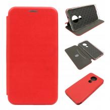Луксозен кожен калъф Flip тефтер със стойка OPEN за Nokia 6.2 / Nokia 7.2 - червен