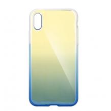 Силиконов калъф / гръб / TPU Ombre Case за Huawei P20 - преливащ / златисто и синьо