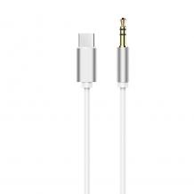 Аудио преходник 3.5mm към Type-C / Audio adapter 3.5mm to Type-C - бял със сребристо