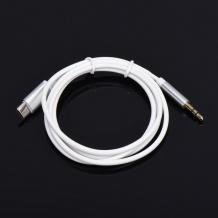 Аудио преходник 3.5mm към Type-C / Audio adapter 3.5mm to Type-C - бял със сребристо