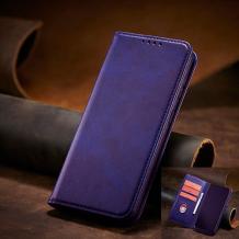 Кожен калъф Flip тефтер Magnetic Book със стойка за Xiaomi Redmi Note 14 5G - лилав