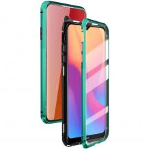 Магнитен калъф Bumper Case 360° FULL за Xiaomi Redmi 8A - прозрачен / зелена рамка