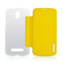 Кожен калъф Flip тефтер Remax за HTC Desire 500 - жълт