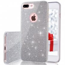 Оригинален гръб REMAX Glitter Series за Apple iPhone 7 Plus / iPhone 8 Plus - сребрист / брокат