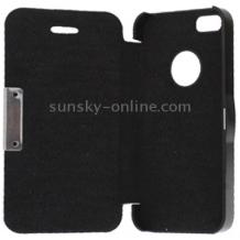 Кожен хоризонтален Flip Leather Case за Iphone 4 / 4S - черен