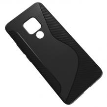 Силиконов калъф / гръб / TPU S-Line за Huawei Mate 20 - черен / carbon